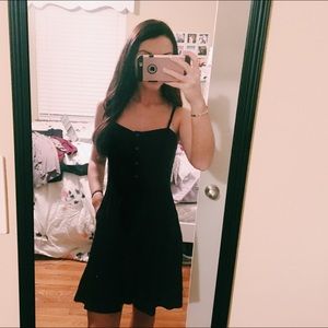 Black button up dress